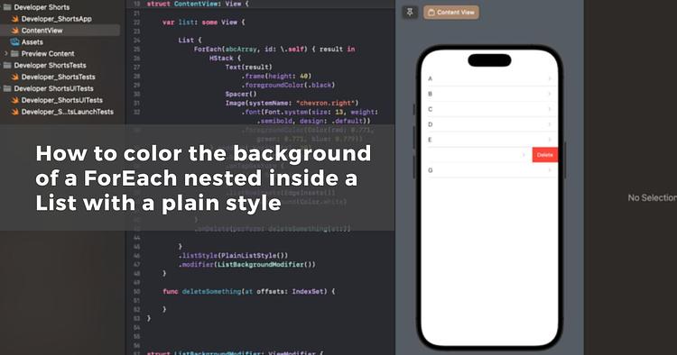 How to color the background of a ForEach nested inside a List with a plain style